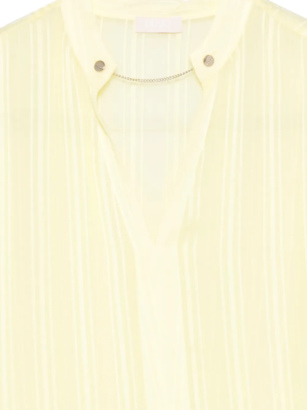  Liu Jo Chain-detail V-neck Top - Yellow 