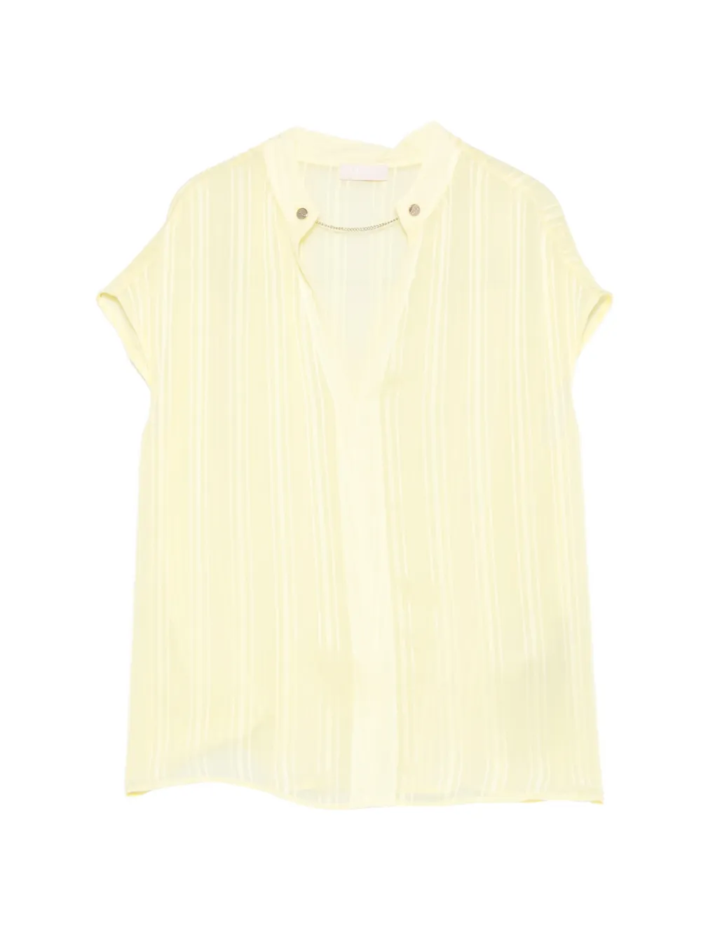 LIU JO chain-detail V-neck top - Giallo