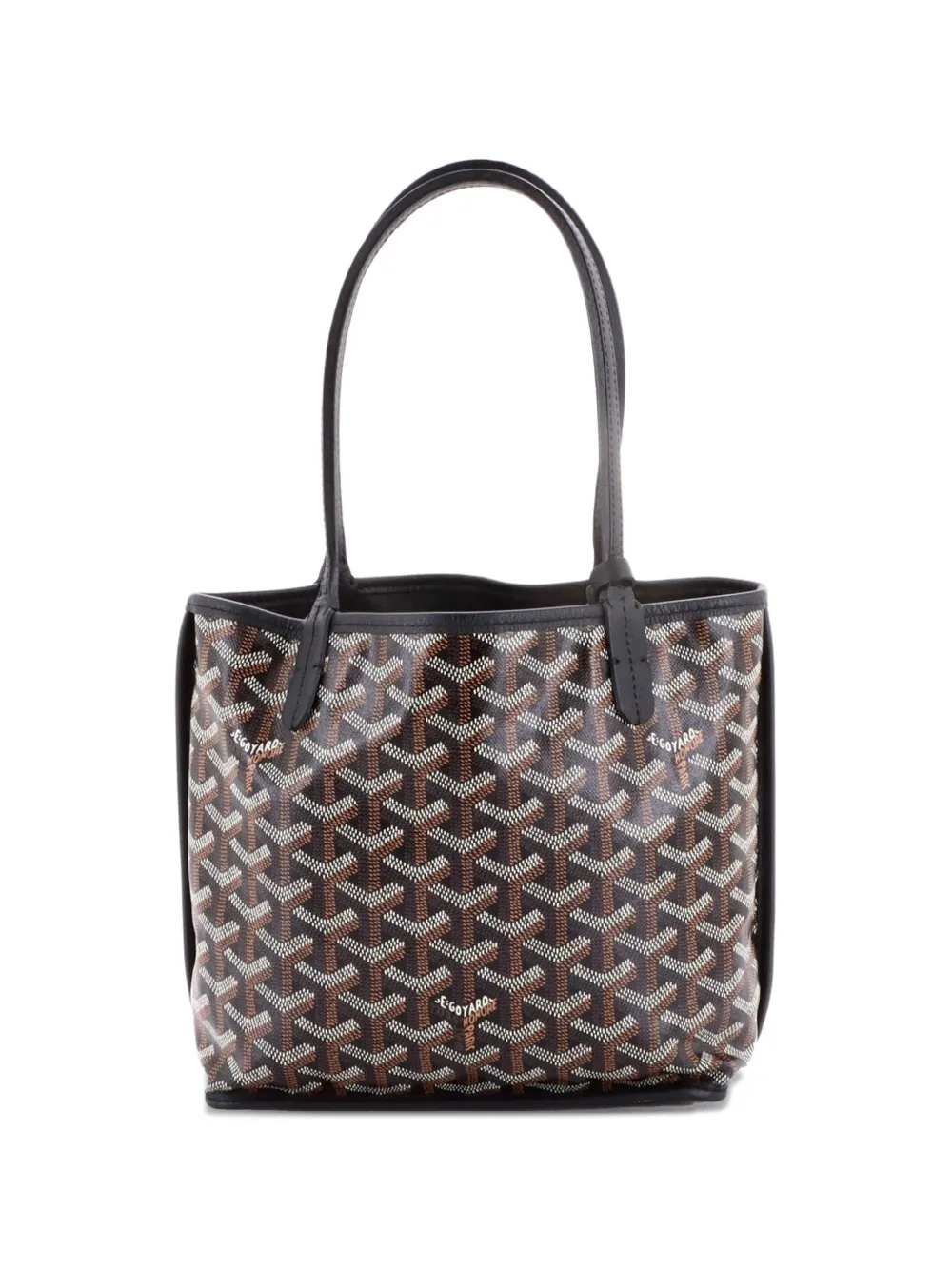 Goyard Pre-Owned Anjou Reversible Tote Coated Canvas Mini satchel - Black