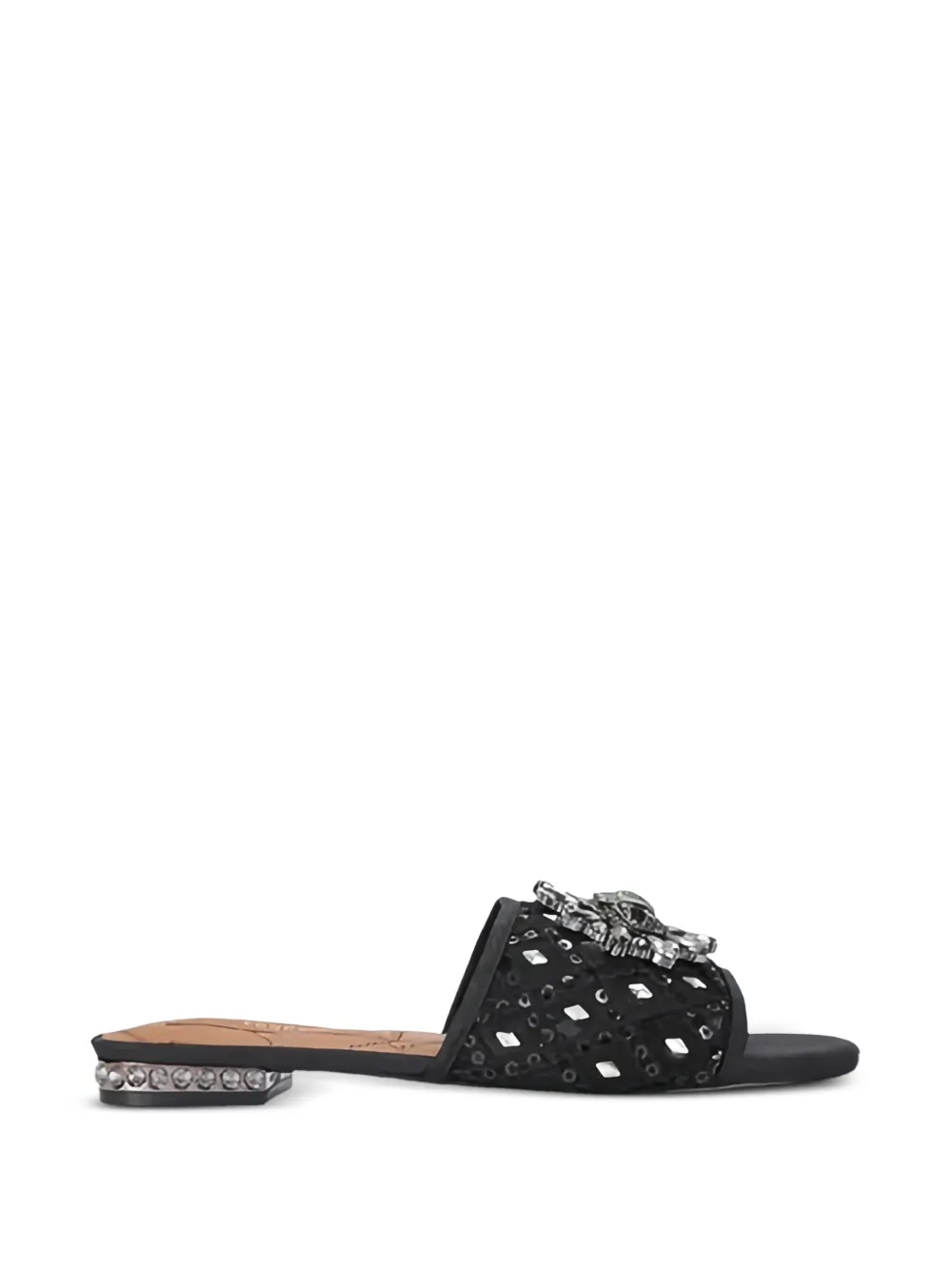 Kurt Geiger Chelsea crystal-embellished flat sandals - Nero