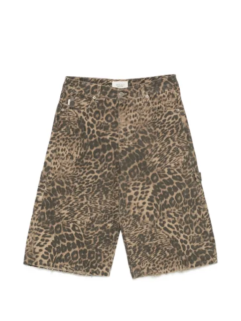 VICOLO frayed animal-print shorts