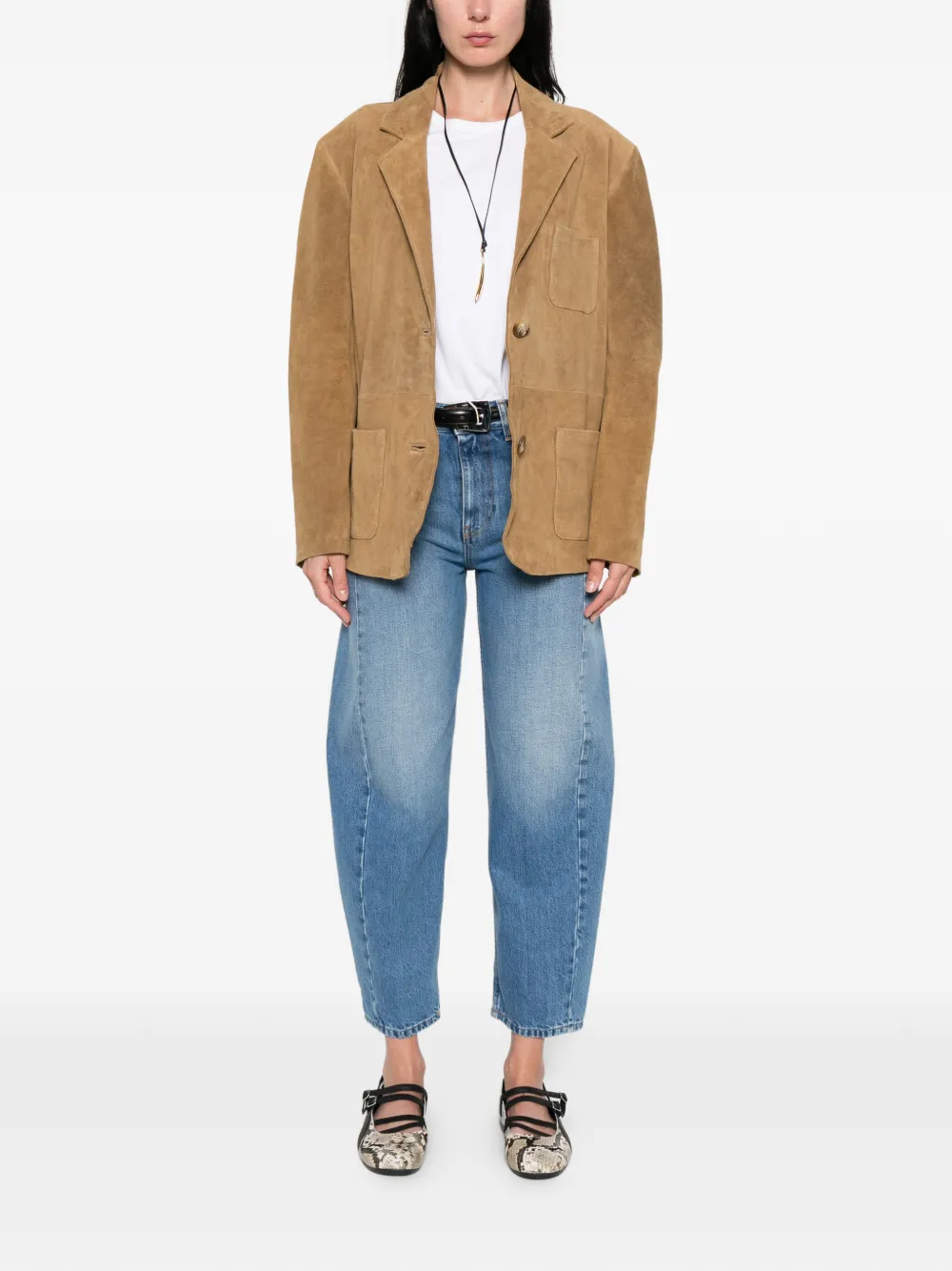  Vicolo Suede Blazer - Neutrals 