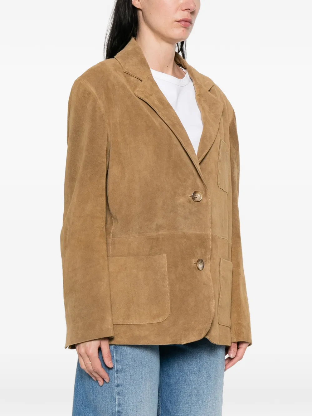  Vicolo Suede Blazer - Neutrals 
