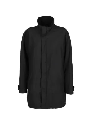 Issey Miyake Pleated Button Coat | Black | FARFETCH JO