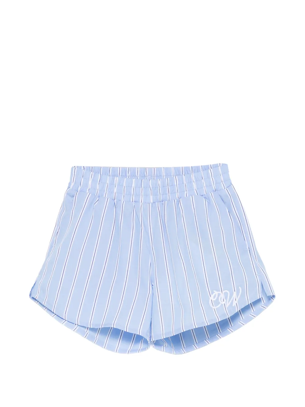 Off-White Kids striped elasticated-waistband shorts - Blu