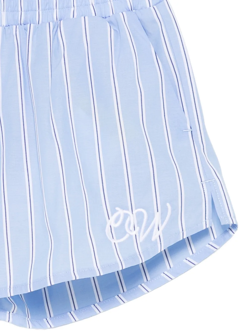  Off-white Kids Striped Elasticated-waistband Shorts - Blue 