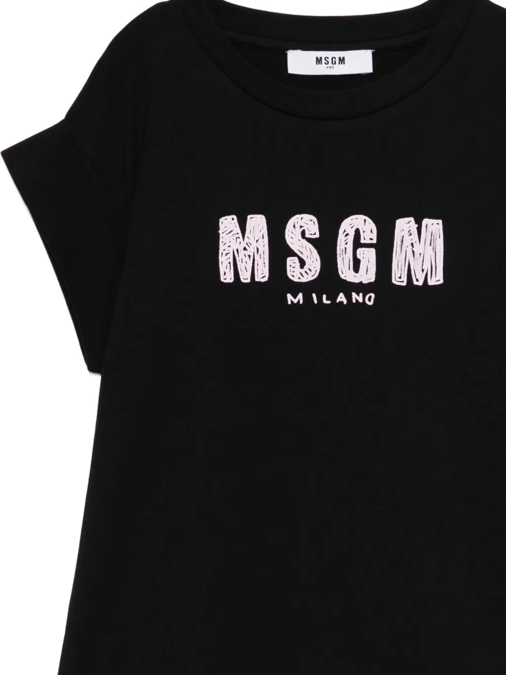 MSGM Kids Katoenen T-shirt met logoprint Zwart