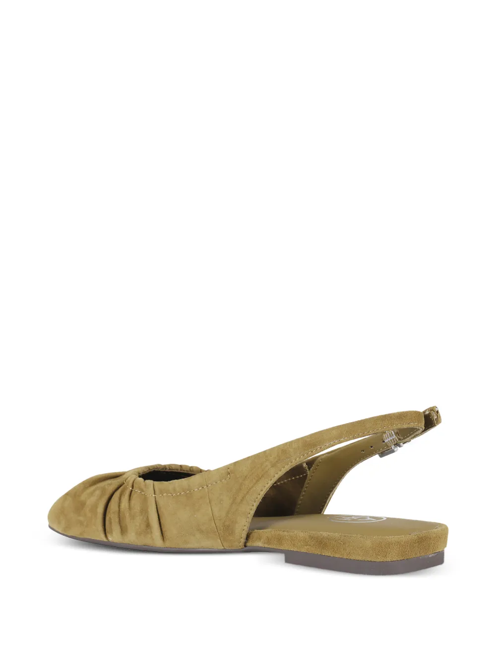  Ash Gathered Slingback Ballet Flats - Green 