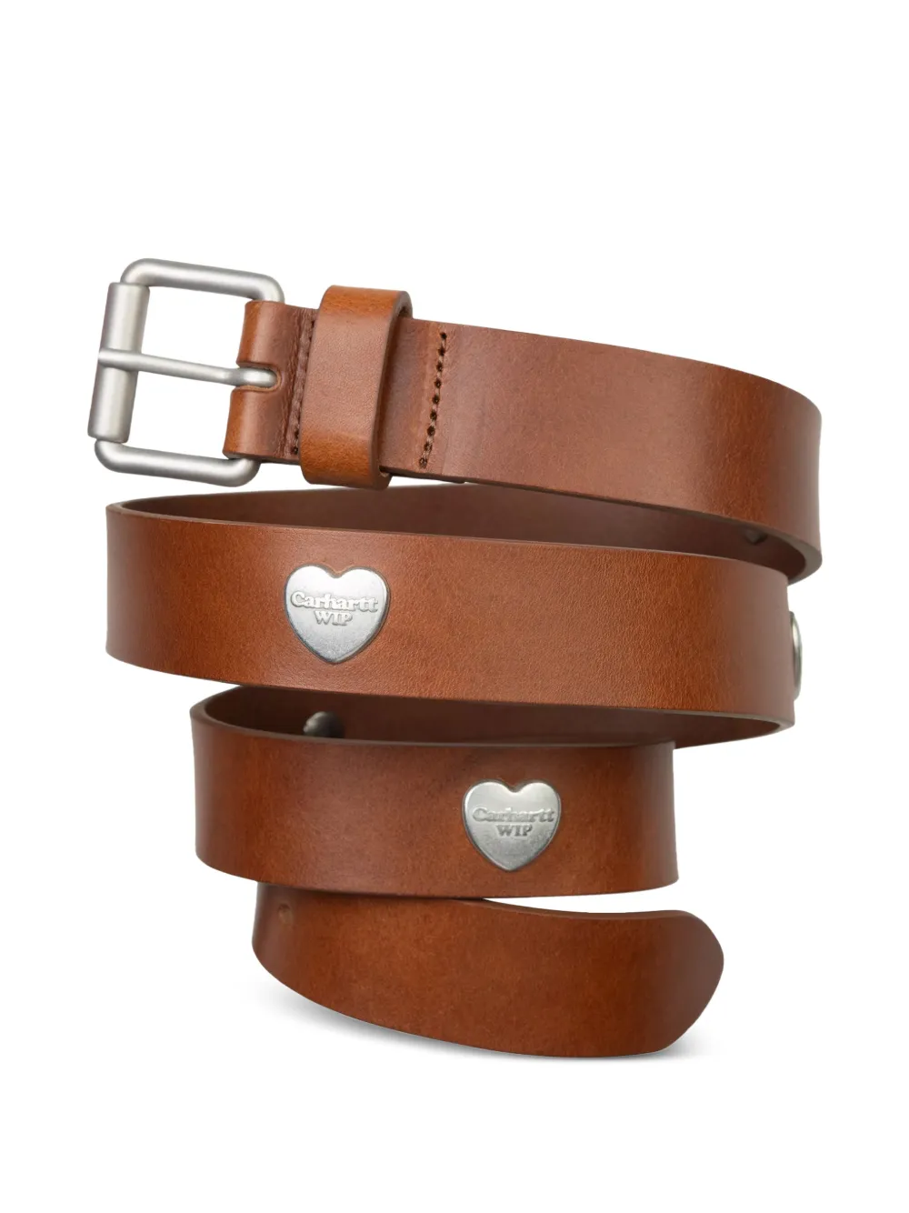 Carhartt WIP Leren riem met hart detail Bruin