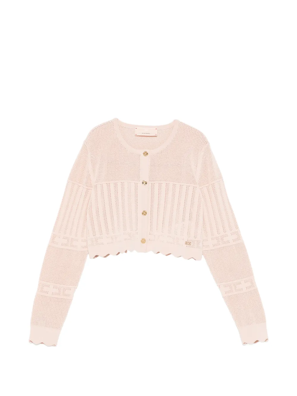 Elisabetta Franchi Kids scalloped knitted cardigan - Rosa