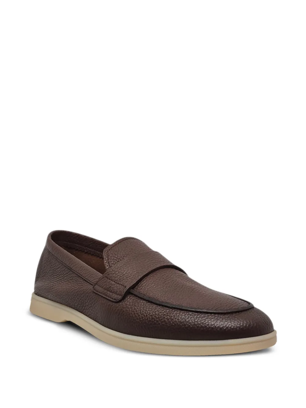 Henderson Baracco Chiaia loafers met textuur en bandje Bruin