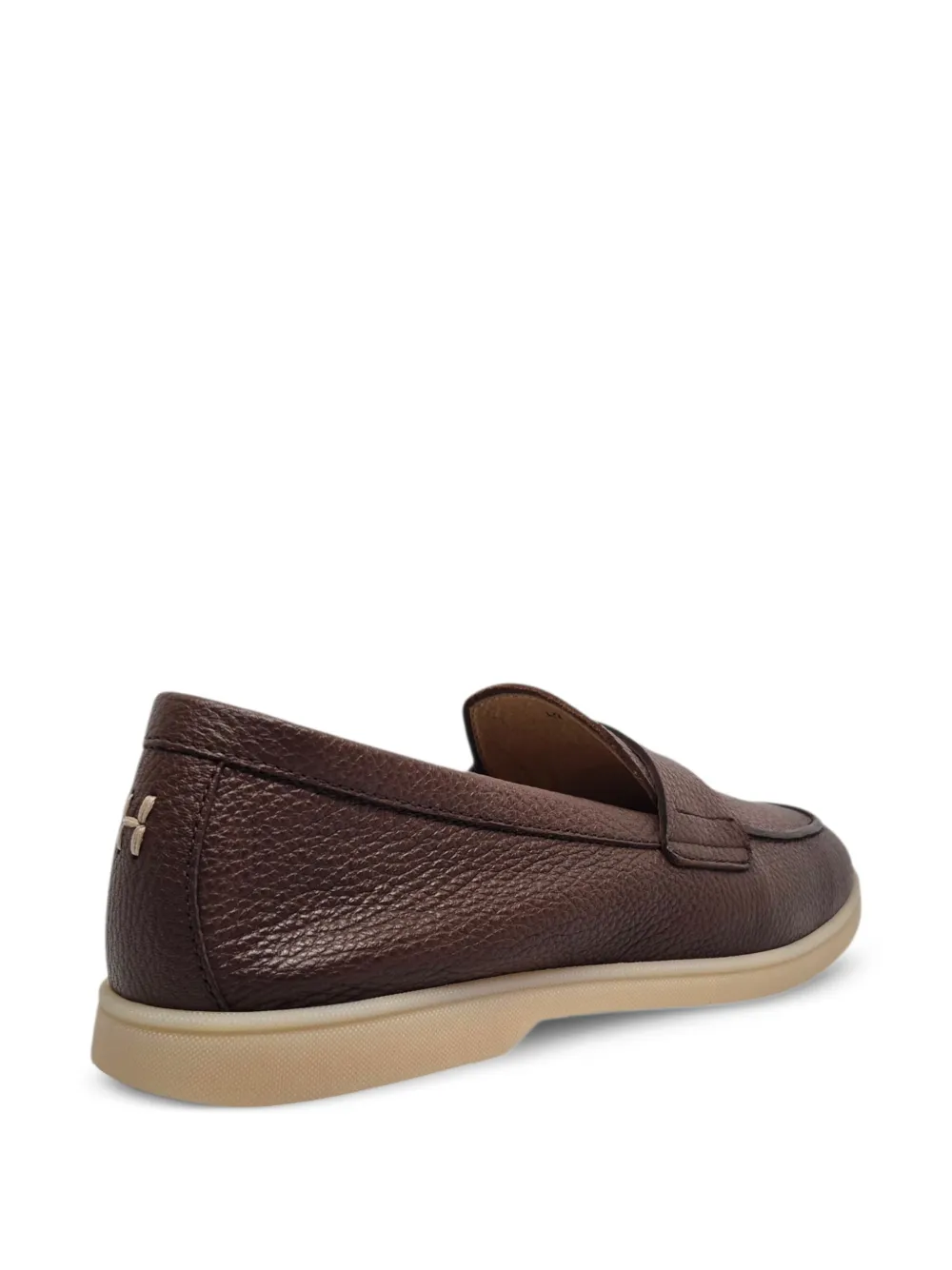 Henderson Baracco Chiaia loafers met textuur en bandje Bruin
