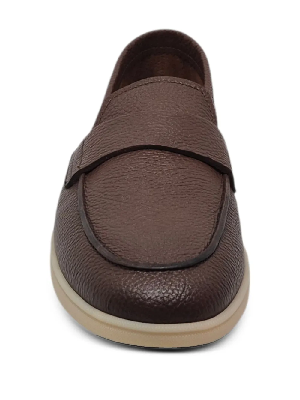 Henderson Baracco Chiaia loafers met textuur en bandje Bruin