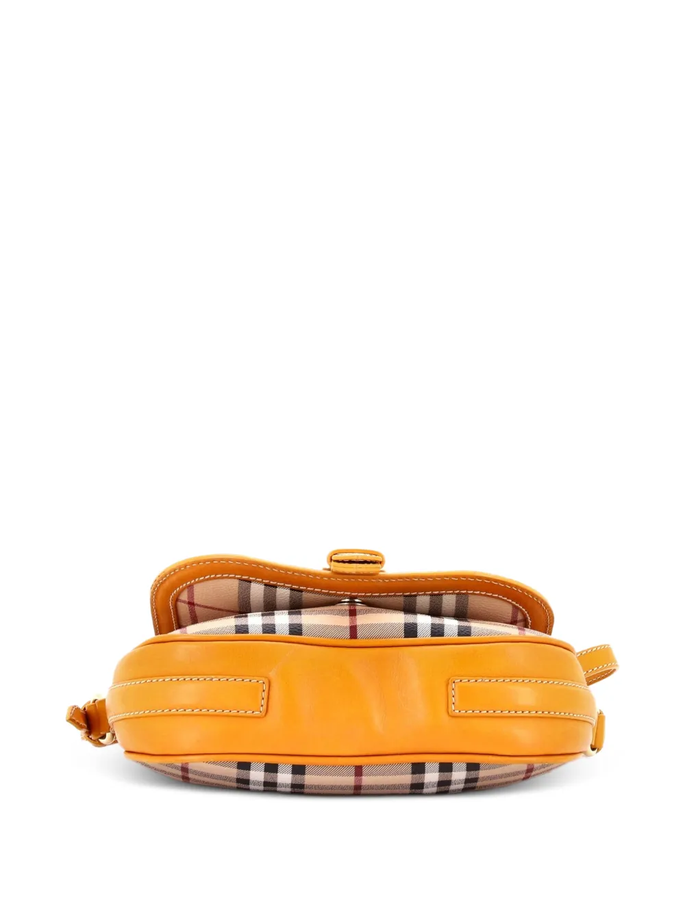  Burberry Pre-owned Bandolera Buckle Flap Pequeño De Lona Revestida Haymarket Y Piel Trenzada - Marrón 