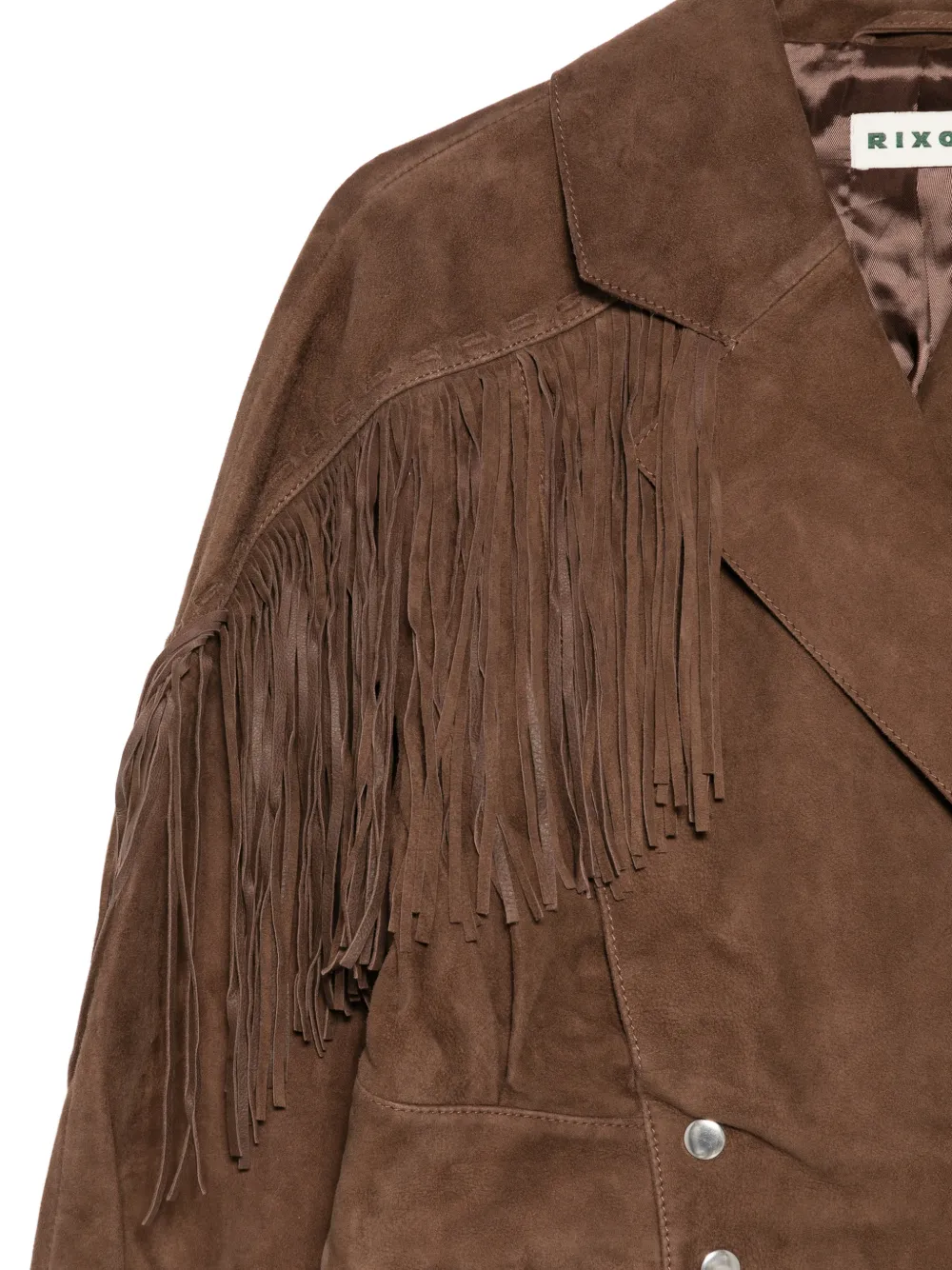 Rixo Darragh Fringed Cropped Jacket - Brown 