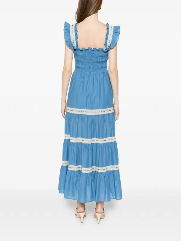 rixo cotton dress Rixo Aubrie Cotton Lace Midi Dress | Blue