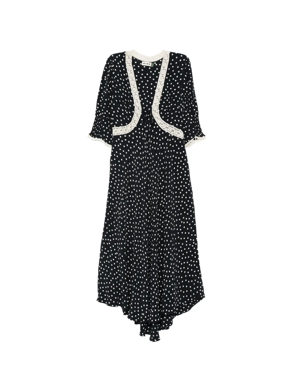 Rixo Amina polka-dot crochet dress - Nero