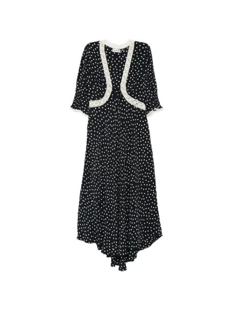Rixo Amina polka-dot crochet dress