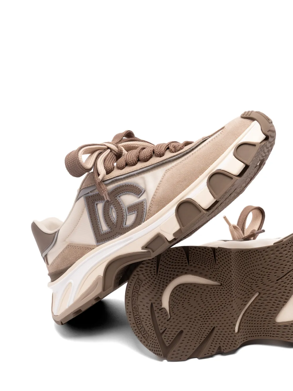 Dolce & Gabbana Country Road sneakers met leren logo Beige