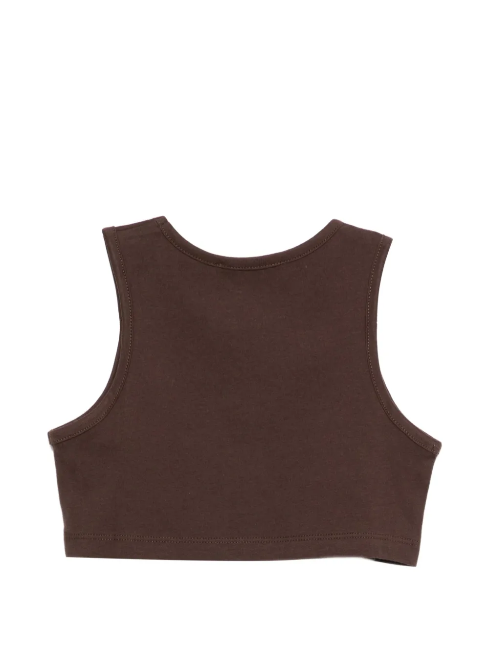  Msgm Kids Logo-detail Crop Top - Brown 