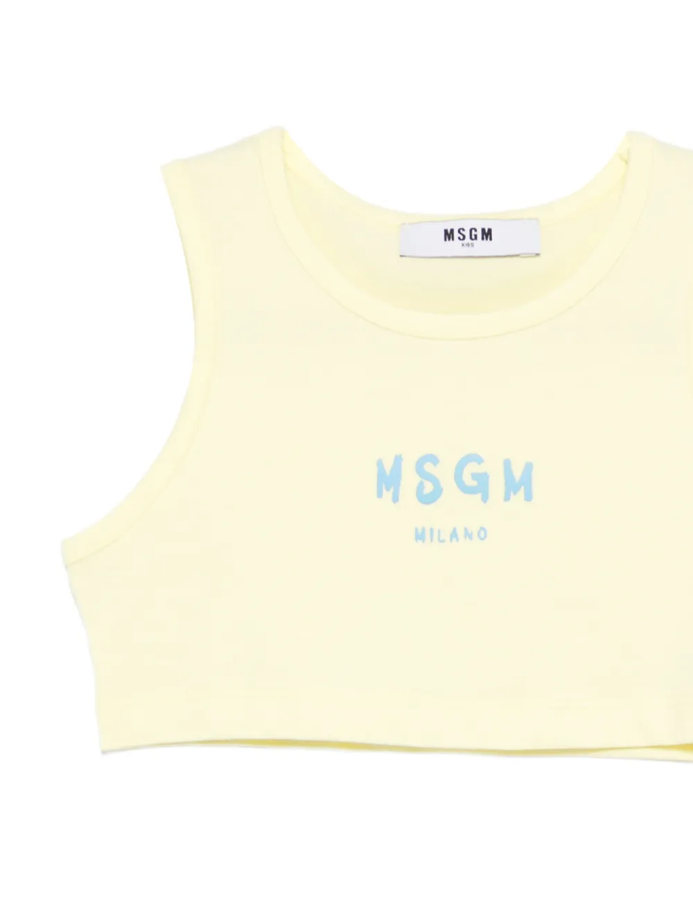 MSGM Kids Hemd met logoprint Geel