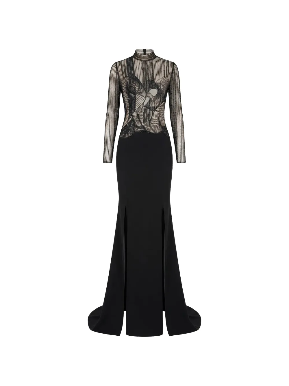 Gemy Maalouf bead-embellished semi-sheer dress