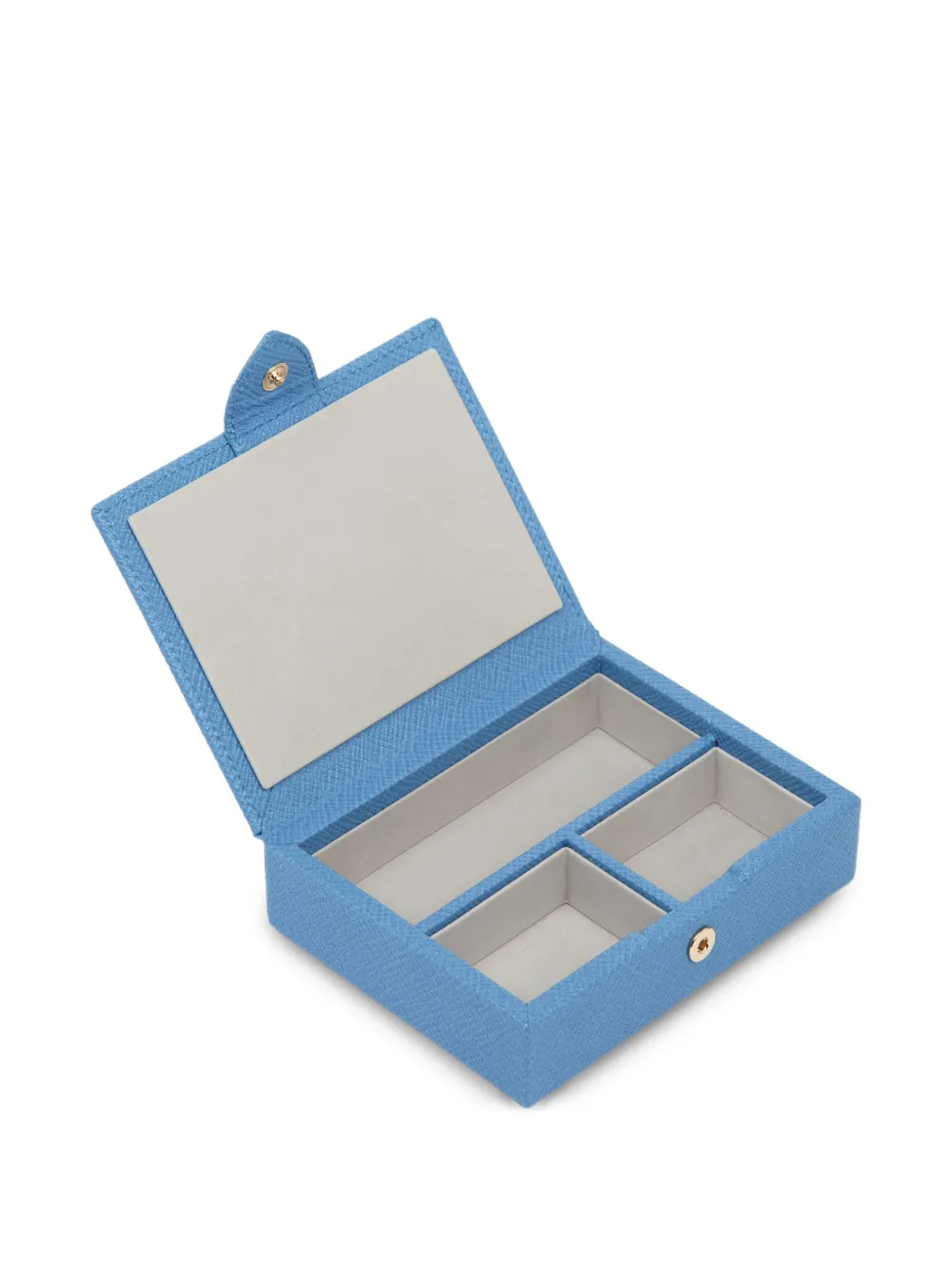  Smythson Small Panama Square Trinket Box - Blue 