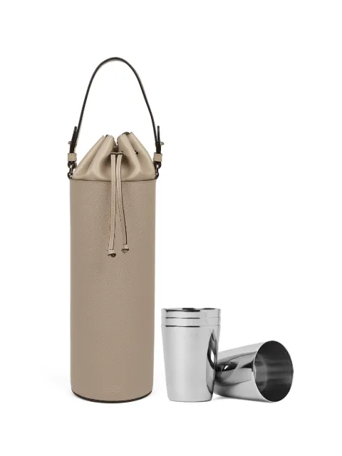 Smythson drawstring panama wine tote