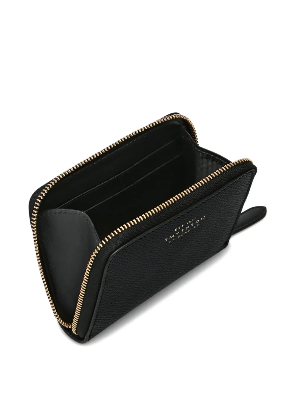  Smythson Small Panama Zip-around Wallet - Black 