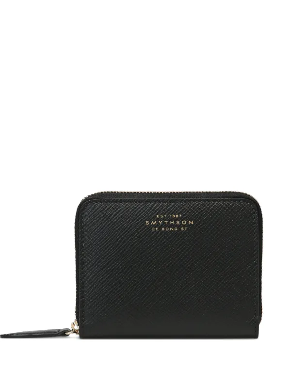 Smythson Small Panama Zip-around Wallet in Black