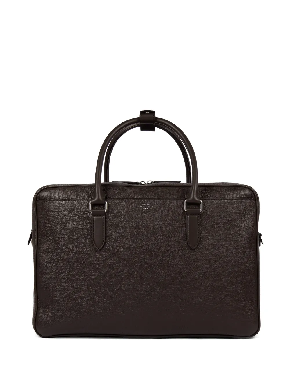 Smythson Borsone Ludlow 48-Hour con zip - Marrone