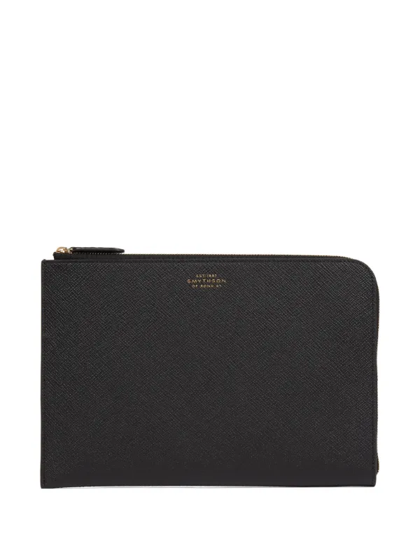 Smythson Panama Travel Pouch in Black