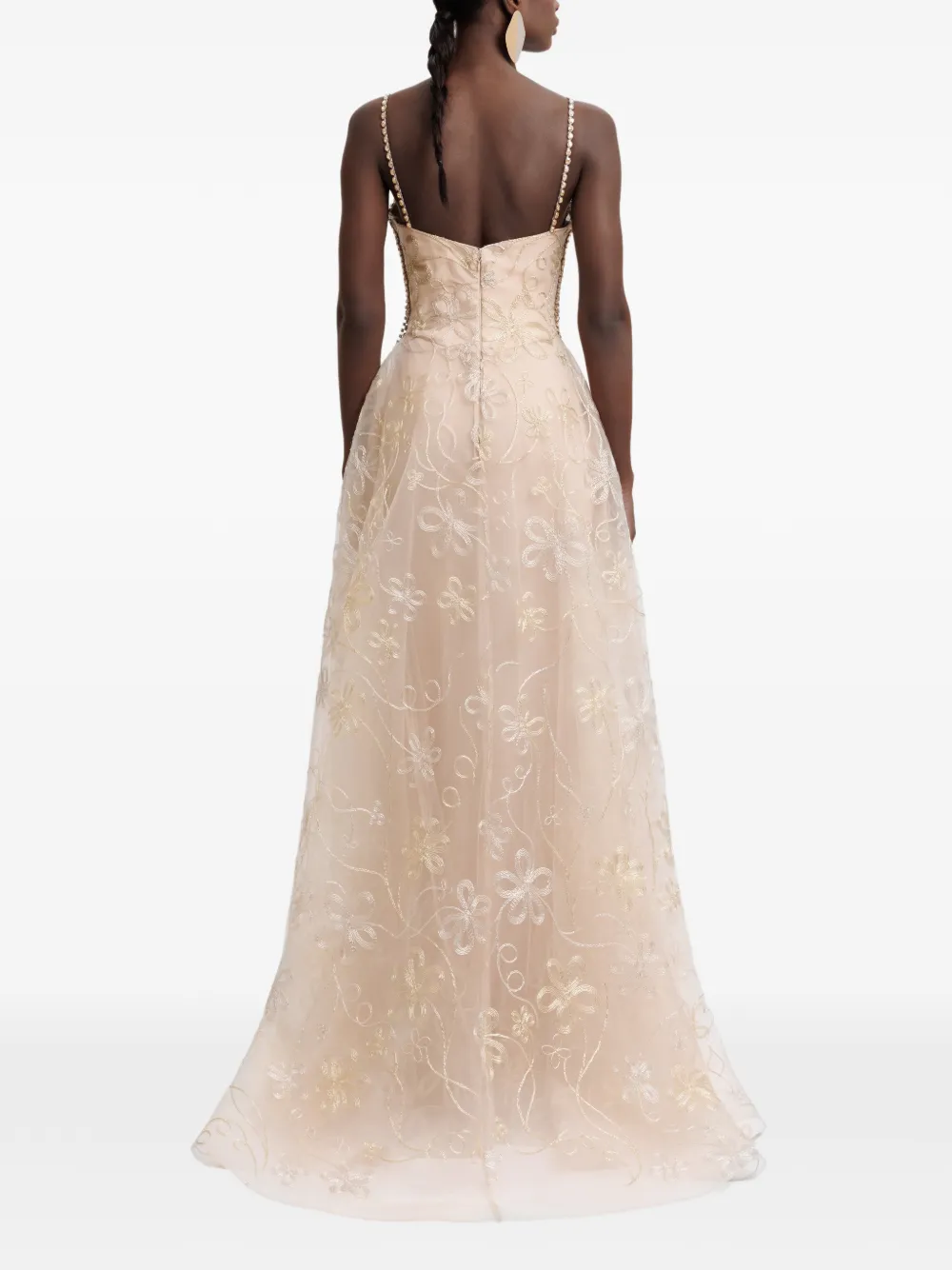 Gemy Maalouf Tulen maxi-jurk Beige