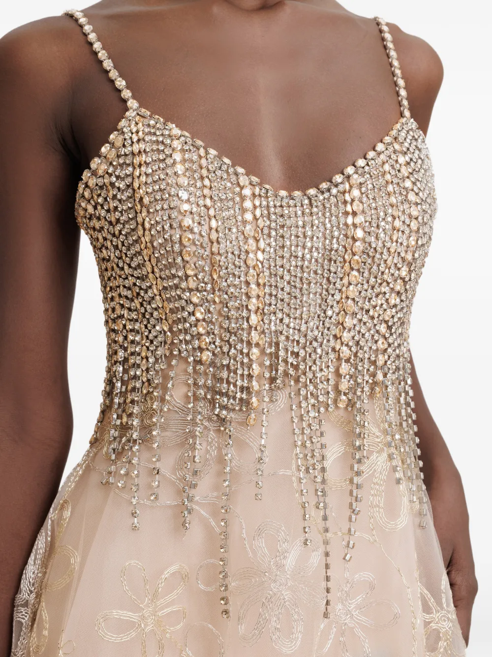 Gemy Maalouf Tulen maxi-jurk Beige