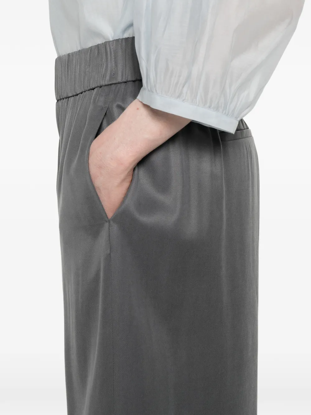 Peserico Broek met elastische tailleband Grijs