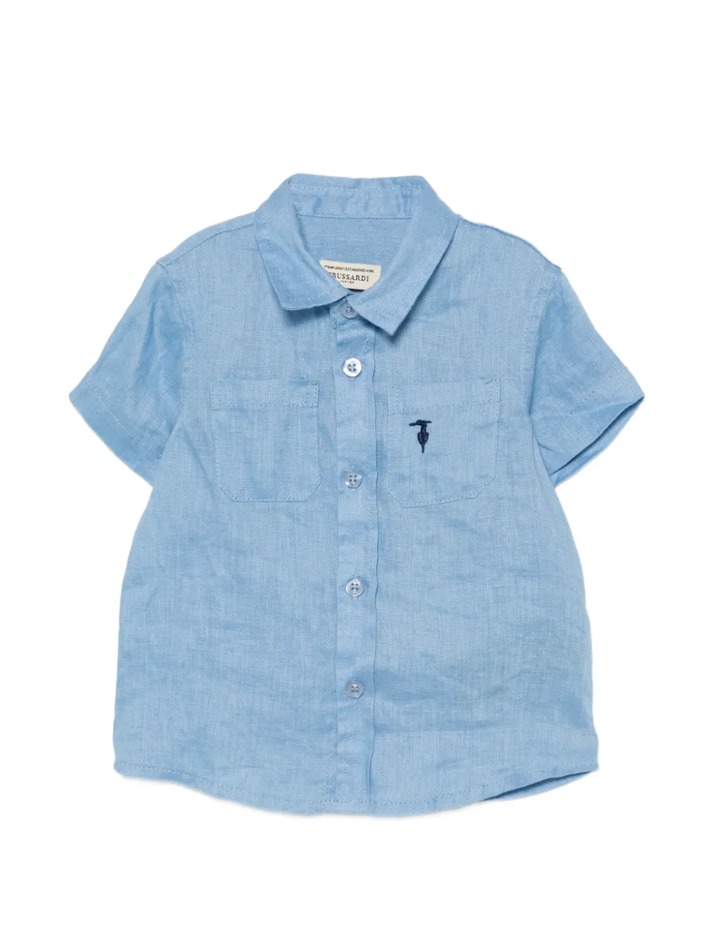 TRUSSARDI JUNIOR embroidered pocket shirt - Blu