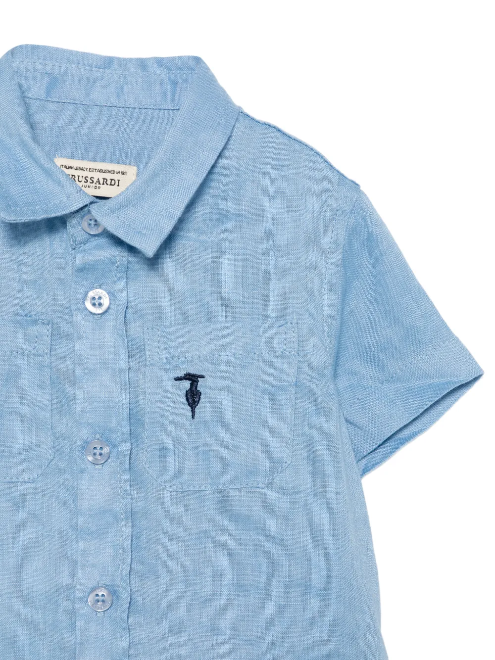 TRUSSARDI JUNIOR T-shirt met geborduurde zak Blauw