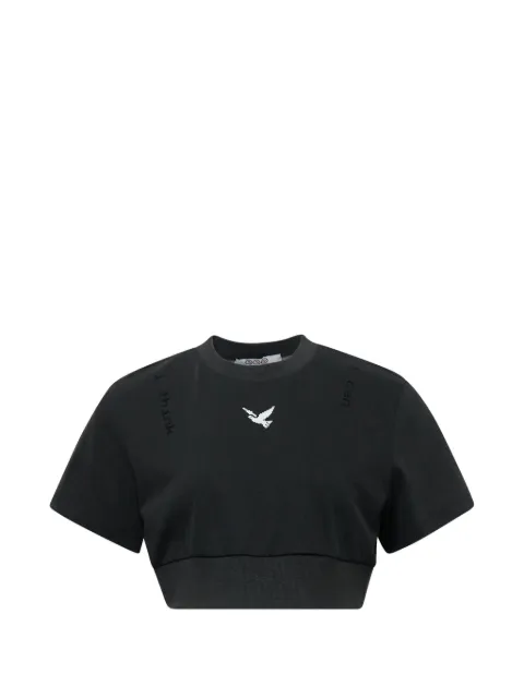 Ordinary Couture Code embroidered crop top