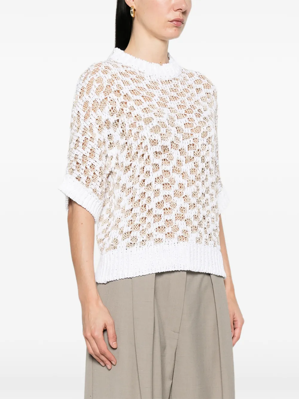  Peserico Open Knit Sweater - White 