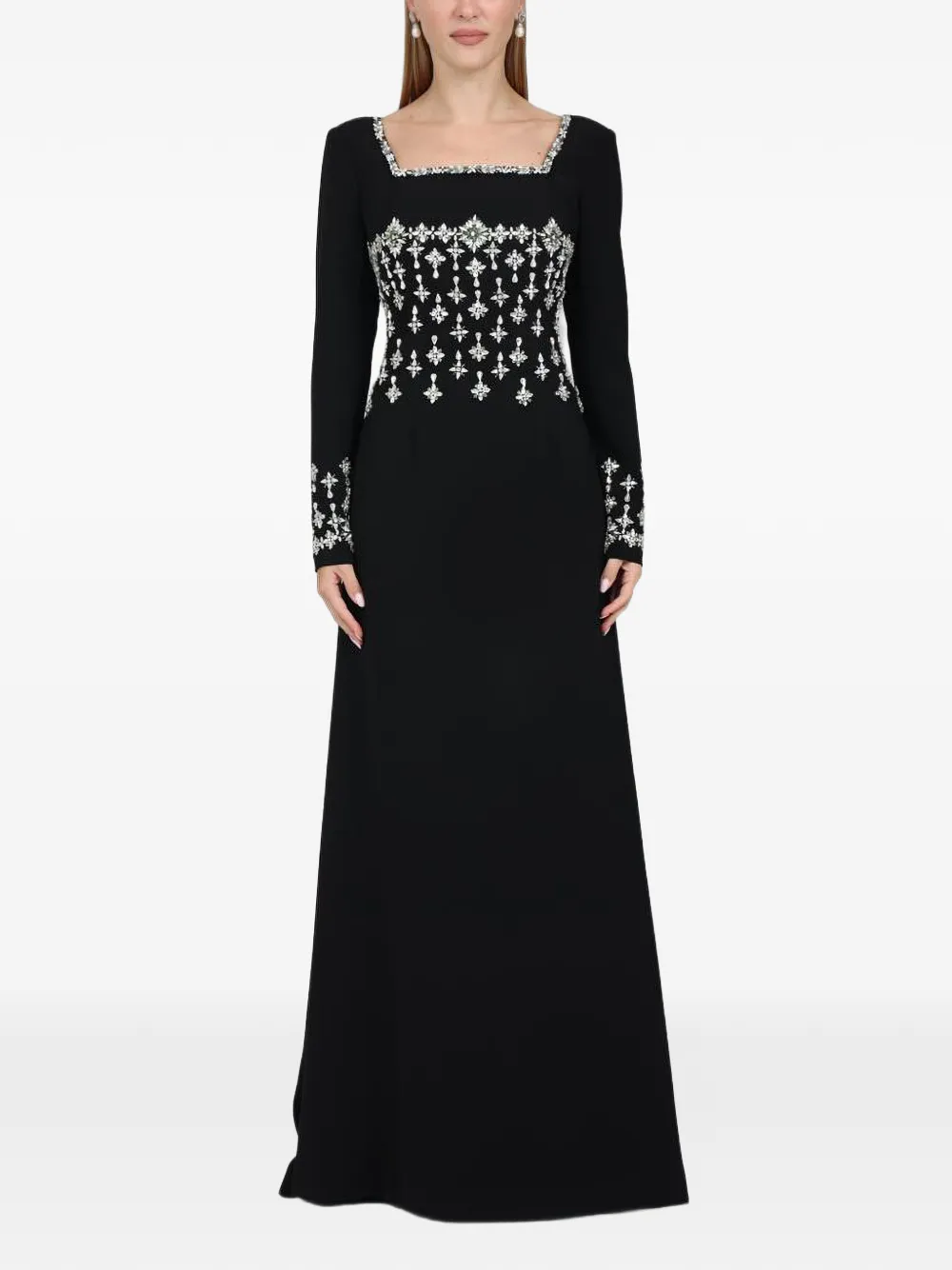 Dina Melwani crystal-embellished maxi dress - Nero