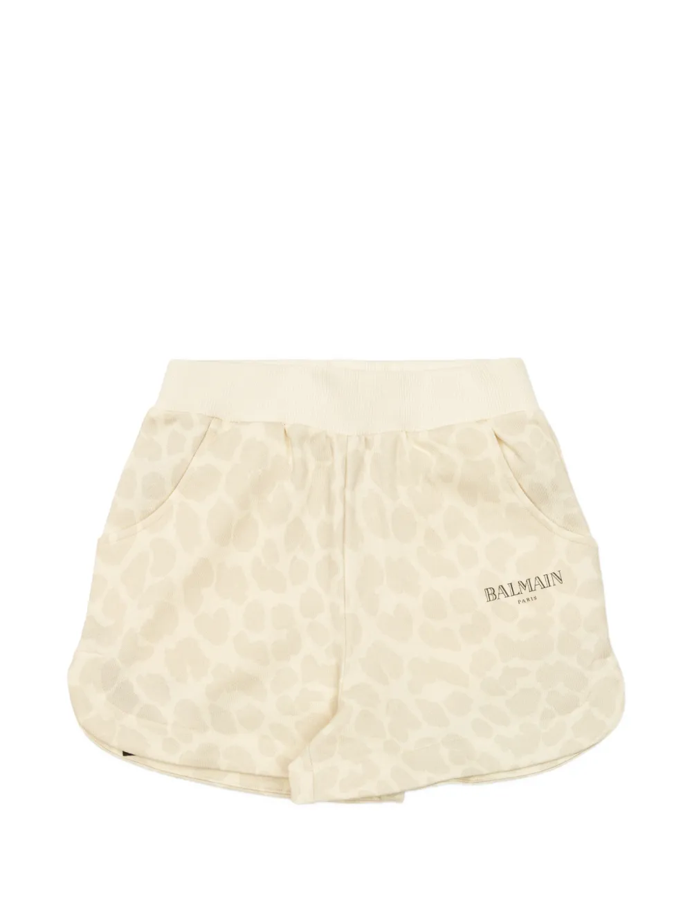 Balmain Kids' Print Logo Shorts In Neutral