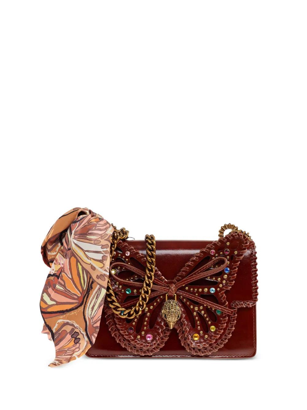 Kurt Geiger London butterfly studded shoulder bag - Marrone