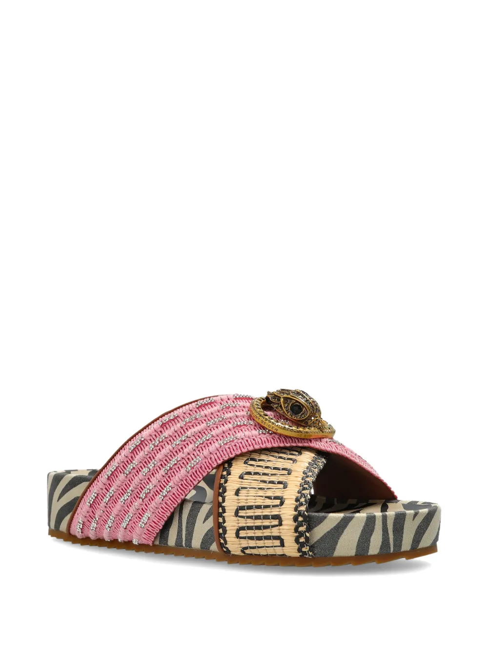 Kurt Geiger London Sneakers met gekruiste bandjes en plateauzool Roze