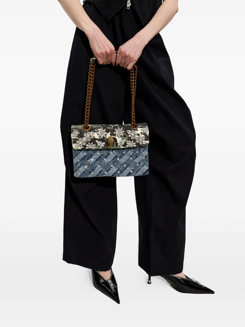 Kurt Geiger London Kensington tas met kristallen Blauw