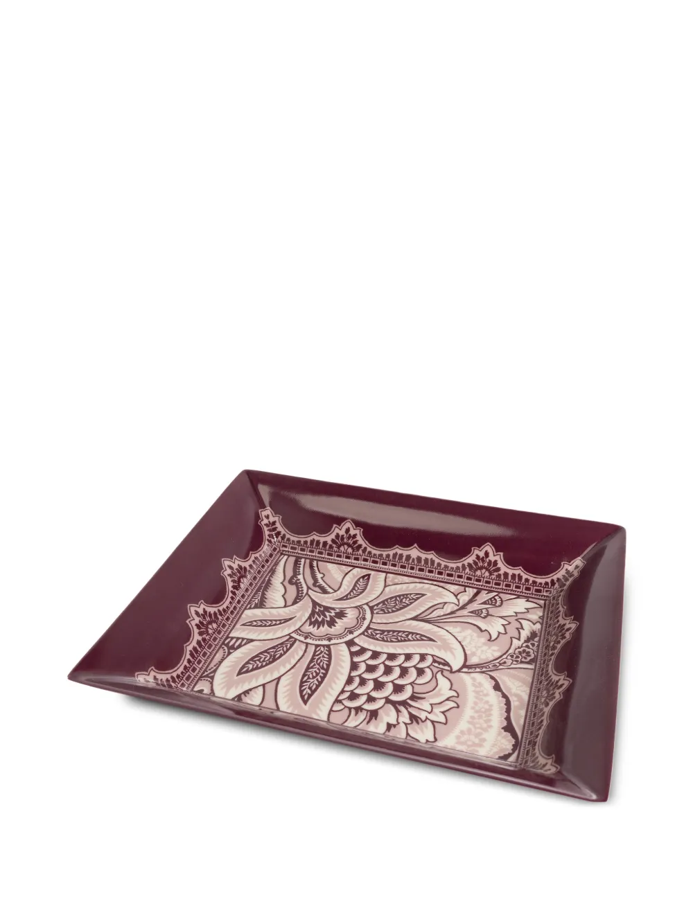  Etro Home Floral-print Rectangular-shape Plate - Purple 