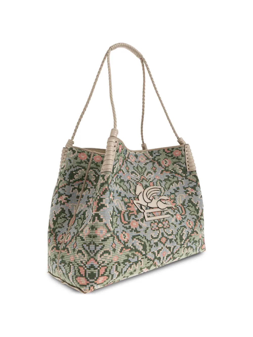 ETRO Pegasus shopper met bloemen Blauw