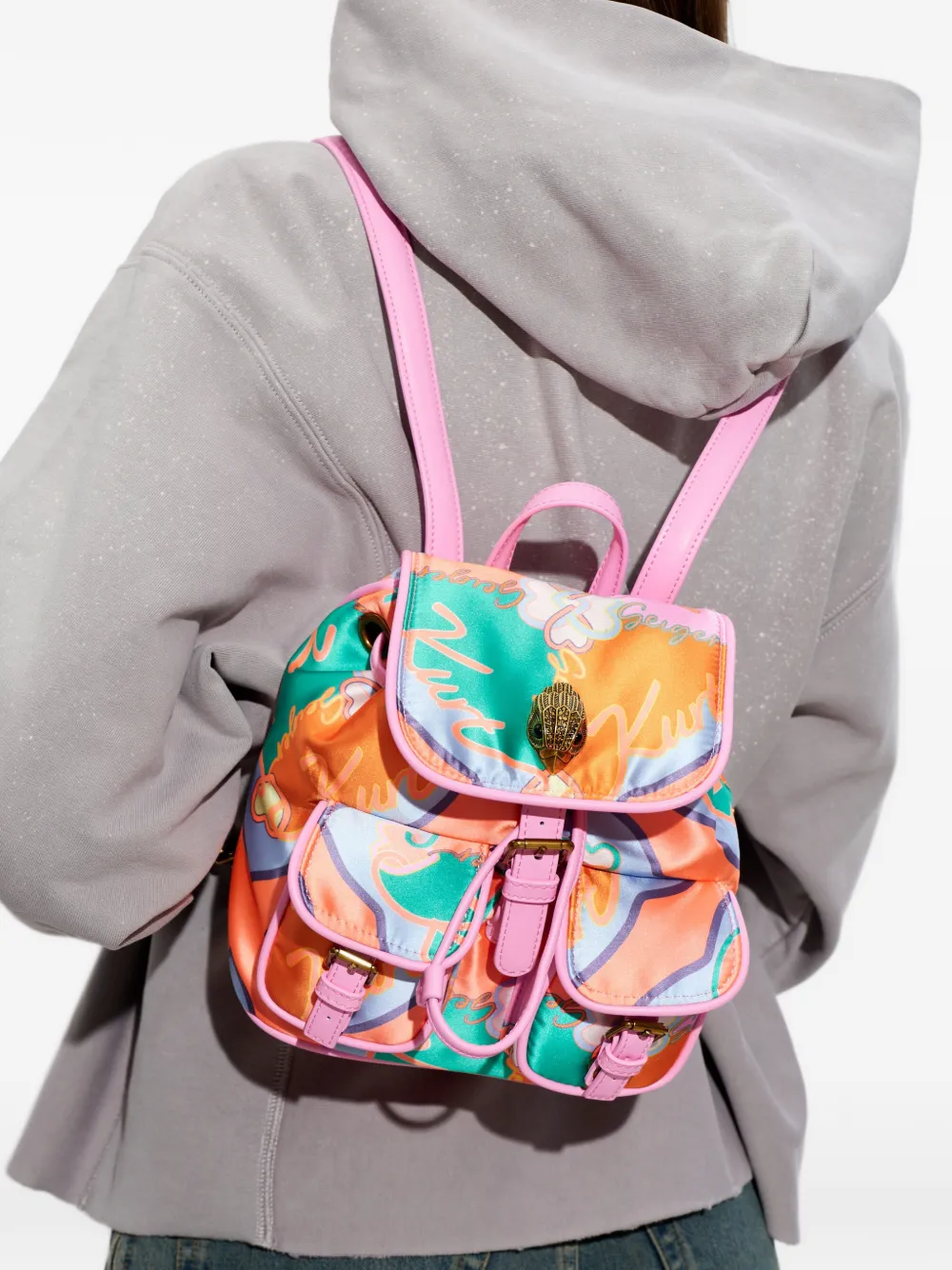  Kurt Geiger London Printed Backpack - Orange 