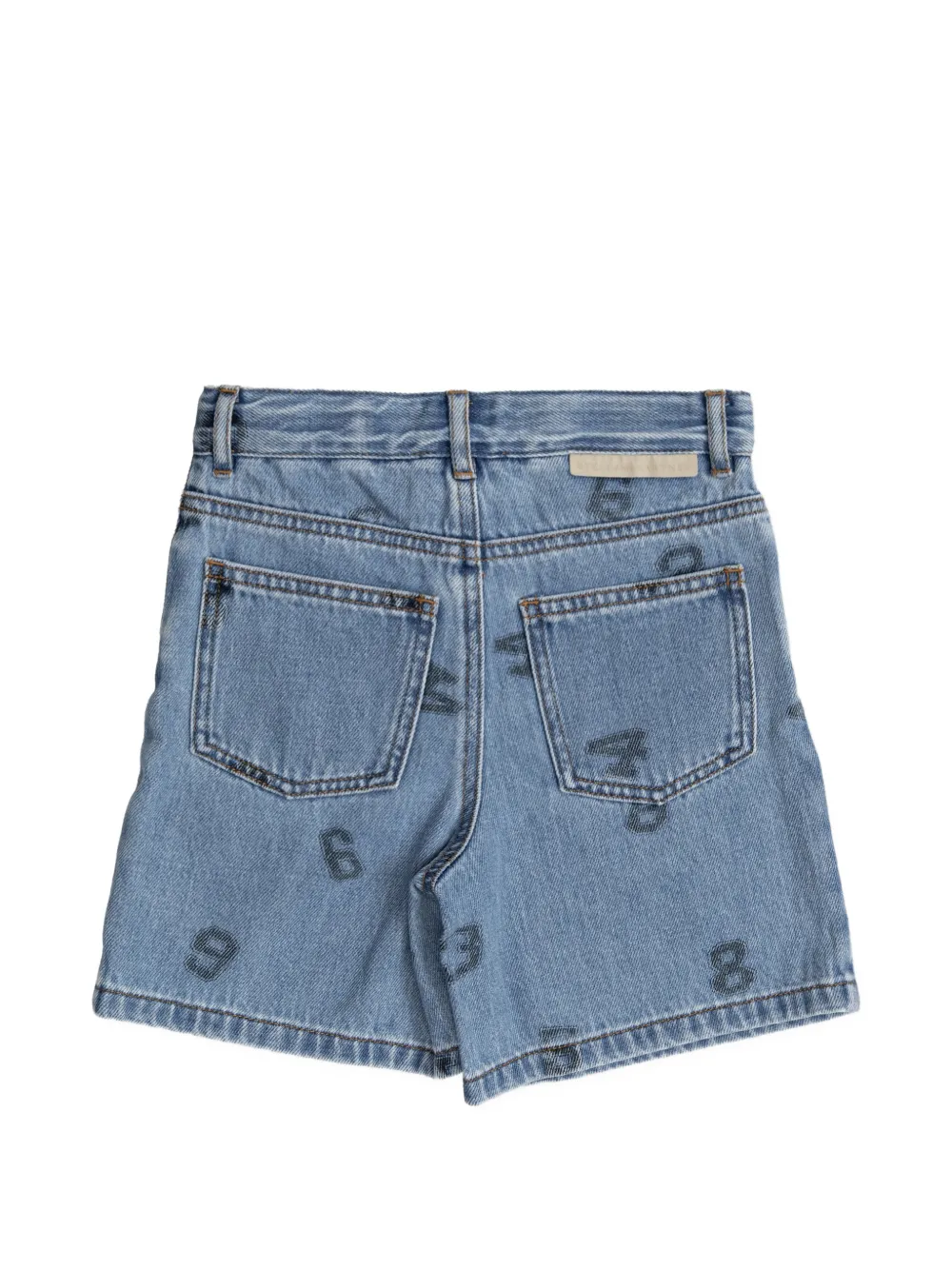  Stella Mccartney Kids Numbers-print Denim Shorts - Blue 
