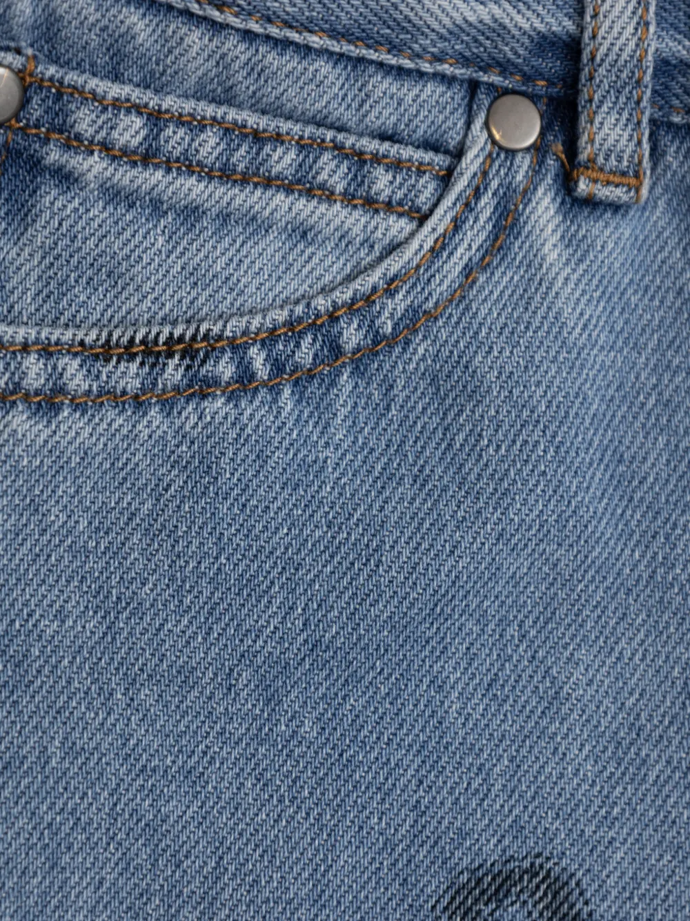  Stella Mccartney Kids Numbers-print Denim Shorts - Blue 