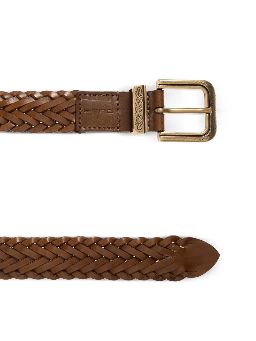  Etro Woven Leather Belt - Brown 